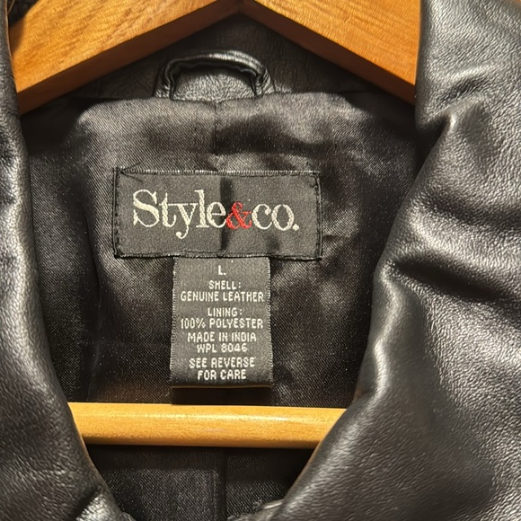 Style&Co. Womens Genuine Leather Jacket Size: L - Picture 3 of 4